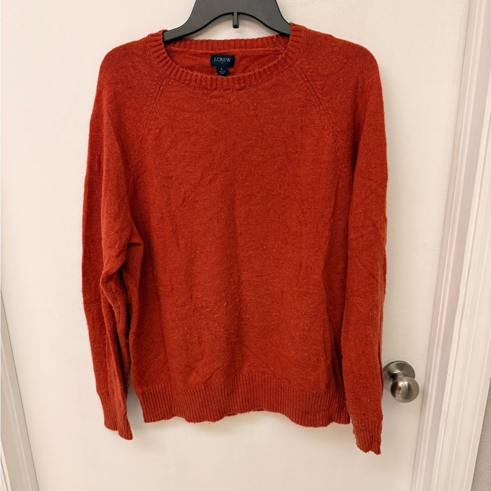J. Crew Vibrant Orange Knit Sweater Size L